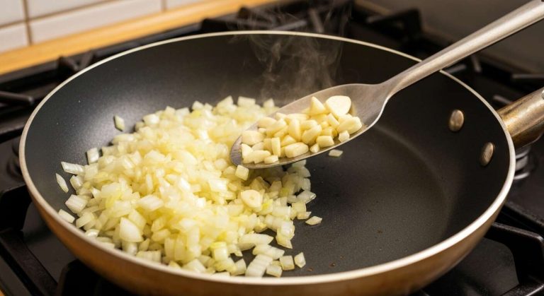 L'erreur de ne pas faire "revenir" l'oignon et l'ail dans la poêle avant tout le reste