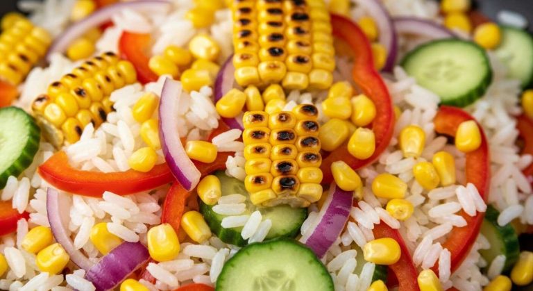 L'ingrédient qu'on oublie dans une salade de riz et qui change tout : le maïs grillé