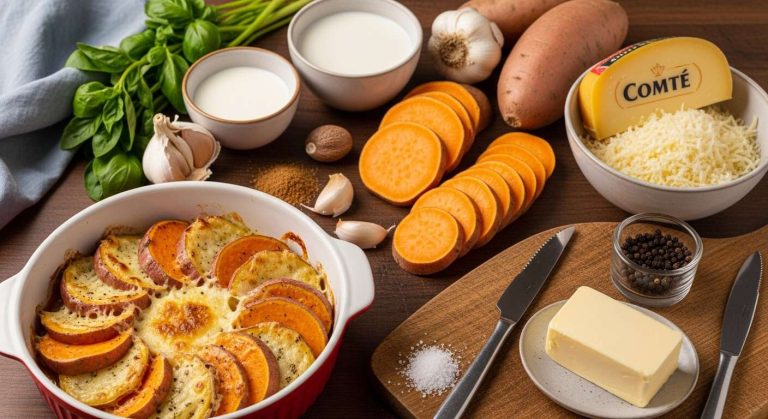 Gratin de potimarron et patate douce : recette savoureuse