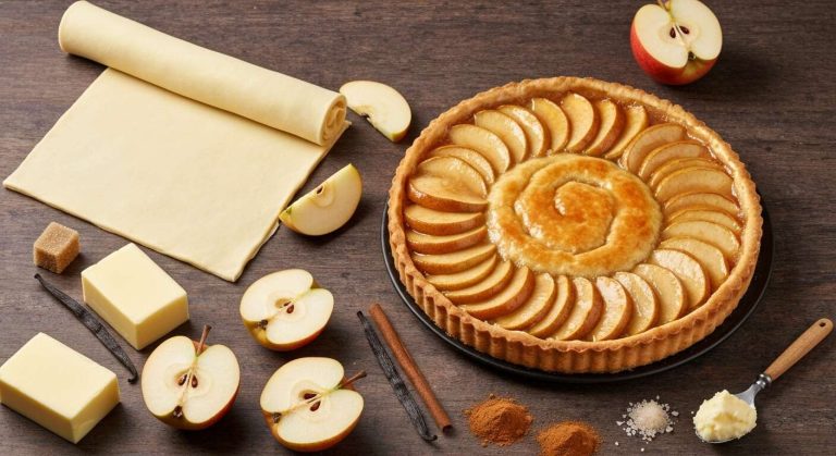 Délicieuse tarte pommes et poires caramélisées