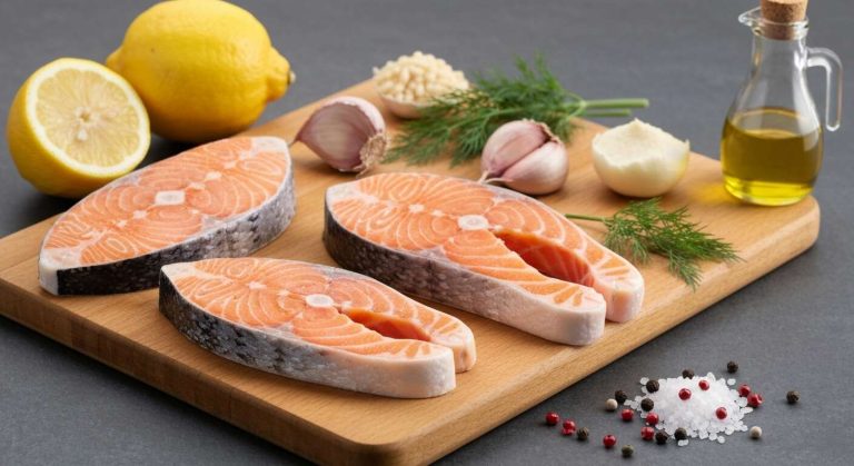 Darne de saumon citronnée au four comme grand-mère