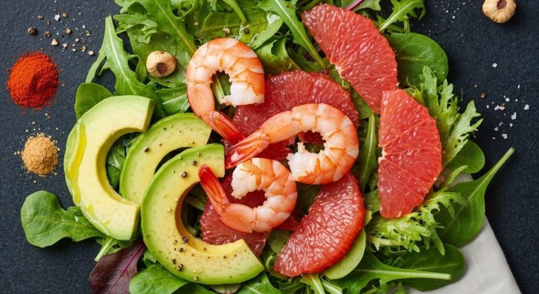 Salade Légère de Crevettes et Pamplemousse : recette Savoureuse