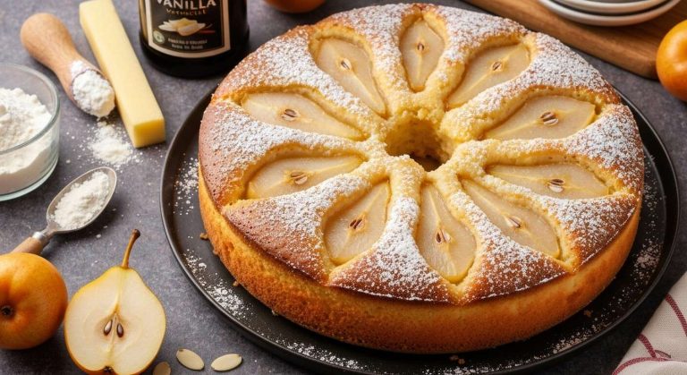Gâteau moelleux aux poires en boîte : recette facile et savoureuse