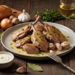 Lapin au vin blanc, crème fraîche et champignons : une recette gourmande