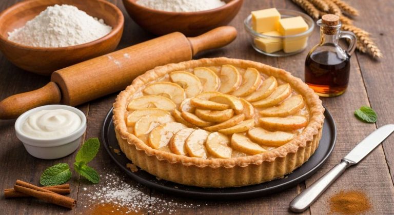 Tarte aux pommes à la crème fraîche : recette facile et savoureuse