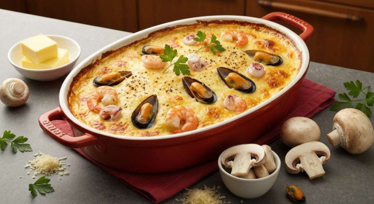 Recette de gratin de fruits de mer surgelés