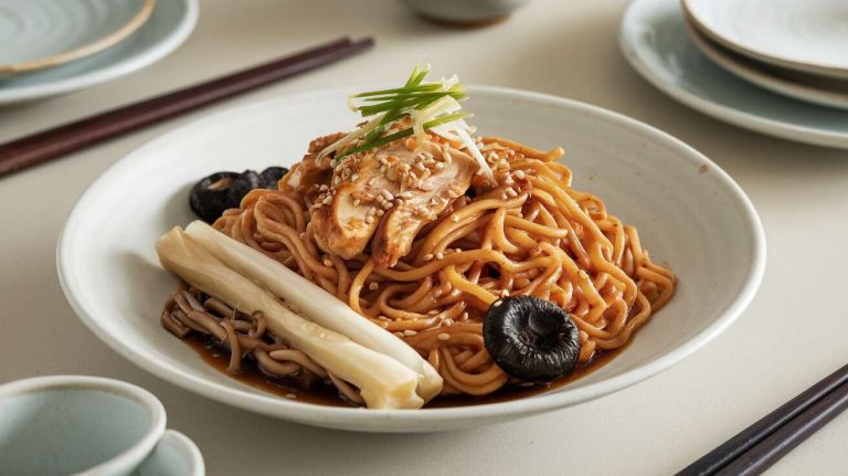 Nouilles chinoises au poulet : recette savoureuse à la sauce soja