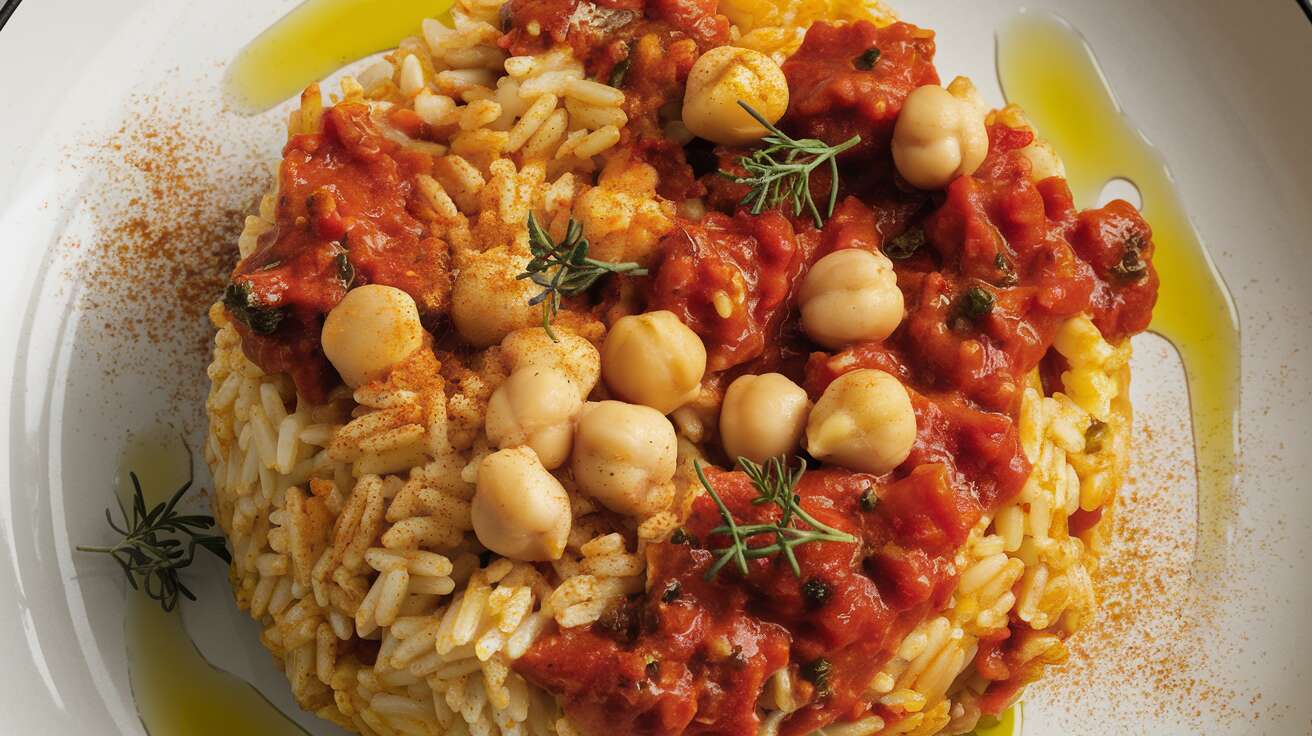 Riz au bouillon : recette espagnole sauce tomates et curcuma