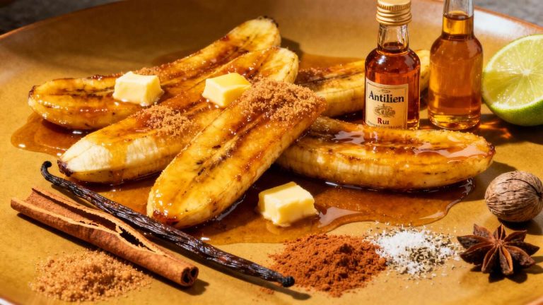 Banane flambée antillaise : recette créole facile et rapide