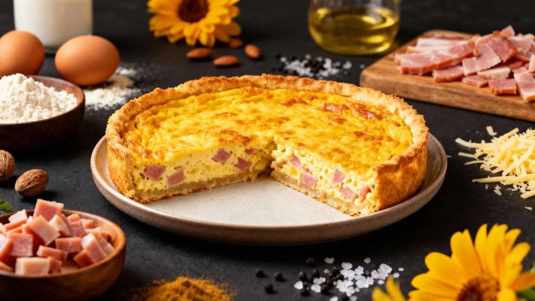 Quiche sans pâte au jambon : recette facile et délicieuse