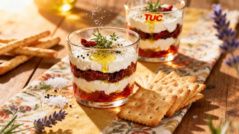 Verrines Tomates Séchées et St Môret : recette Simple et Savoureuse