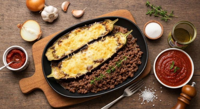 Gratin d'aubergines à la viande hachée : recette savoureuse