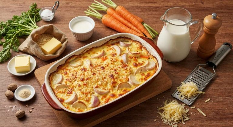 Gratin de navets et carottes савoureux