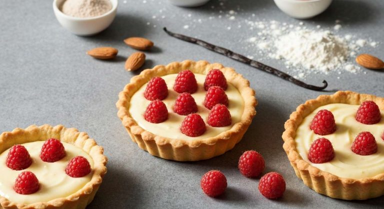 Tartelettes aux framboises et crème pâtissière : recette gourmande