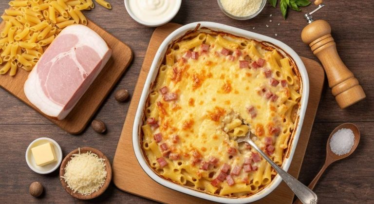 Gratin de coquillettes : la recette facile au jambon et à la crème