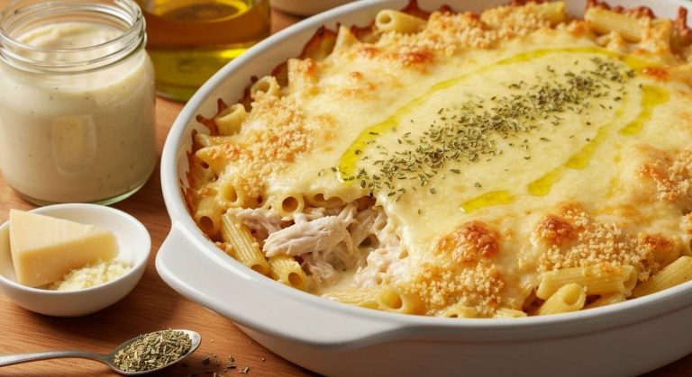 Gratin de pâtes au poulet économique et rapide