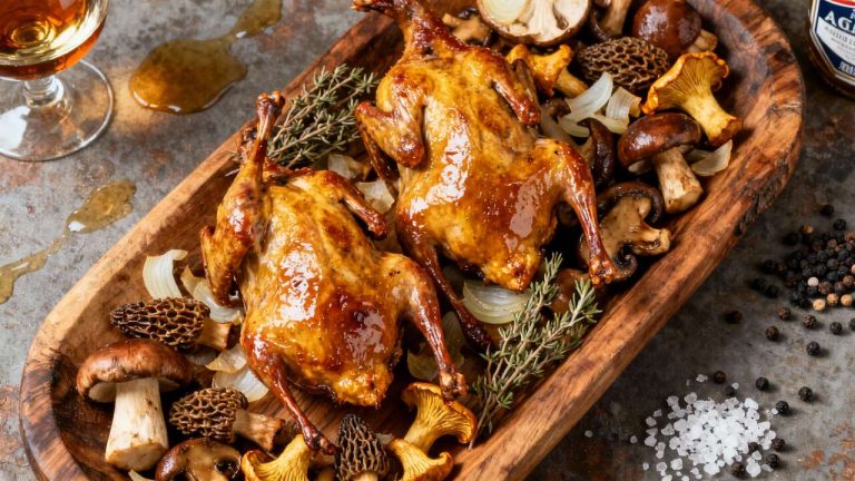 Cailles aux Champignons des Bois : recette Savoureuse