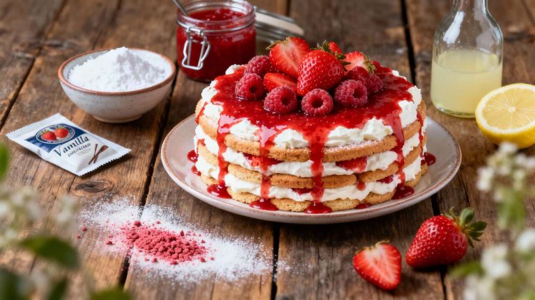 Charlotte aux fraises : crème de mascarpone et fromage blanc