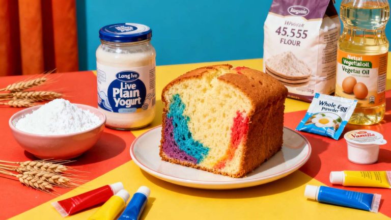 Gâteau au yaourt multicolore : recette facile et ludique