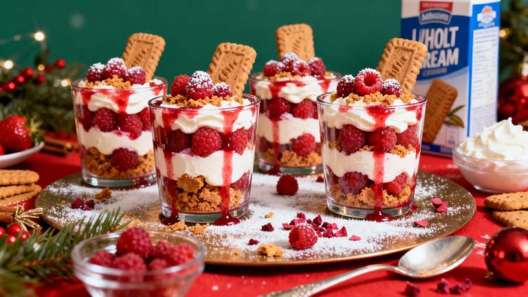 Verrines framboises spéculoos : recette gourmande