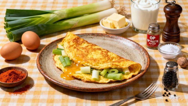 Omelette aux poireaux de ma grand-mère : recette savoureuse