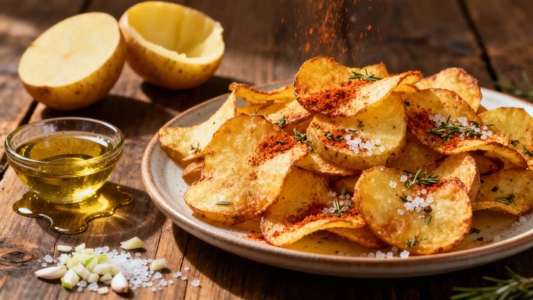 Chips de pommes de terre au four : recette croustillante et légère