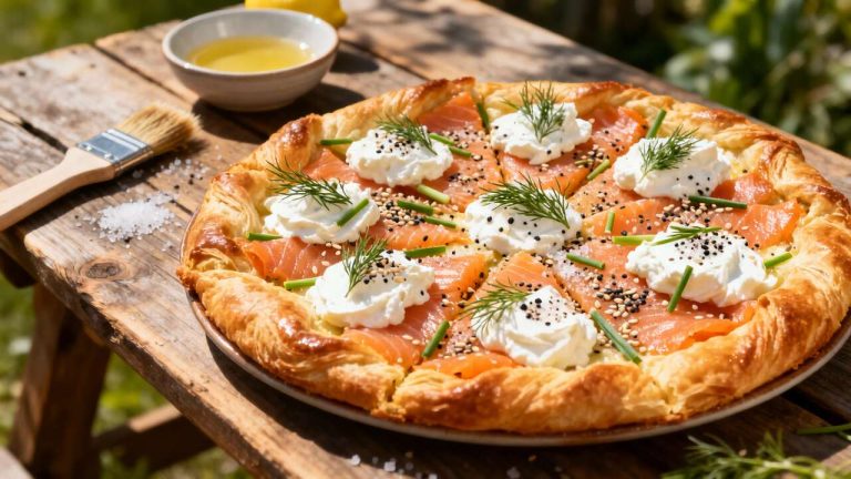 Tarte soleil au saumon et crème fraîche : recette facile et gourmande
