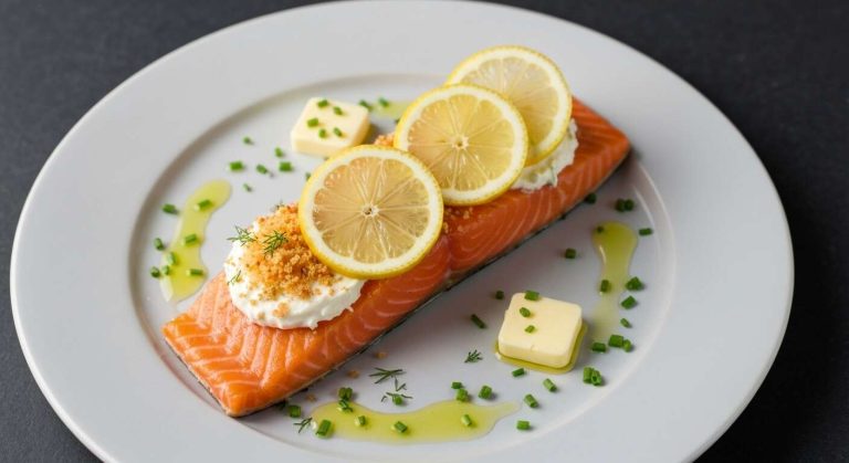 Escalopes de saumon au fromage et citron