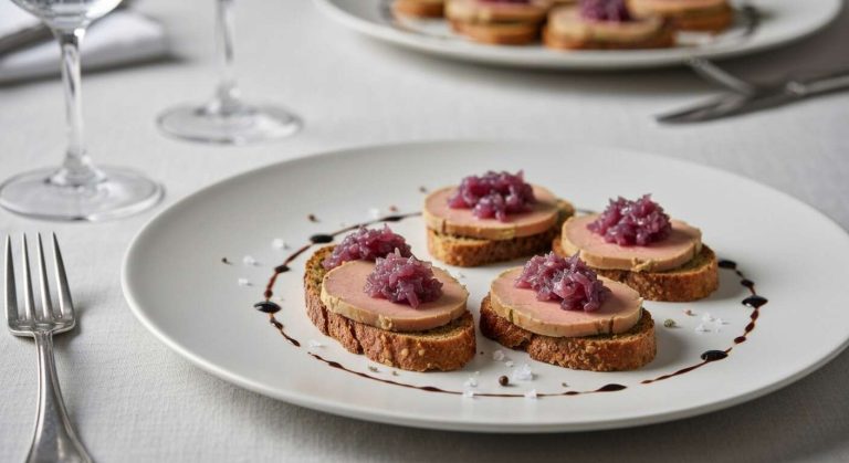 Toasts de foie gras au confit d'oignon rouge : recette gourmande