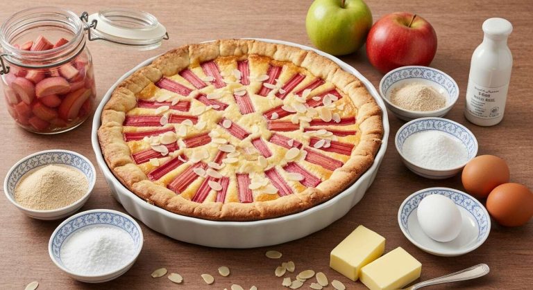 Clafoutis facile rhubarbe et pommes : recette savoureuse