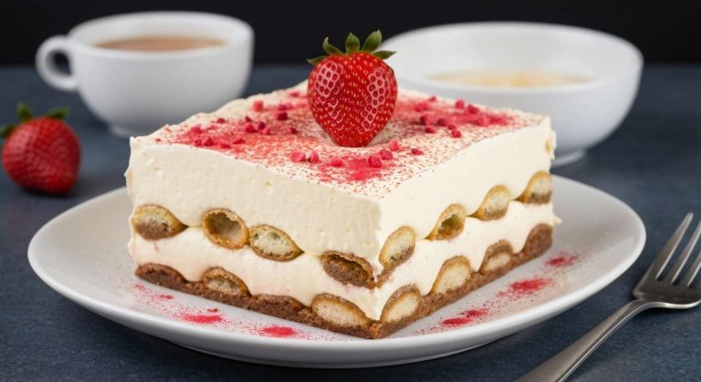 Tiramisu aux fraises sans œufs : recette facile et rapide