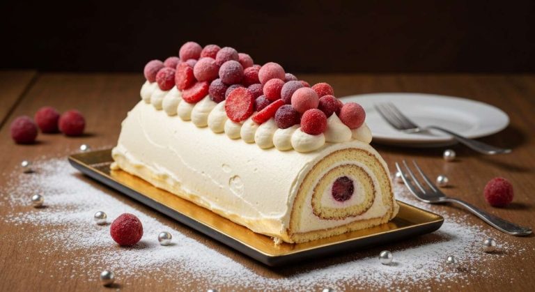 Bûche aux Fruits Rouges et Crème : recette Gourmande de Fêtes