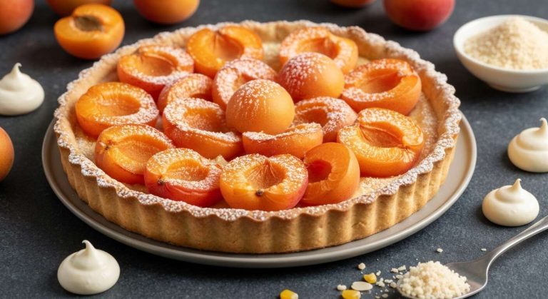 Recette de tarte aux abricots et crème fraîche