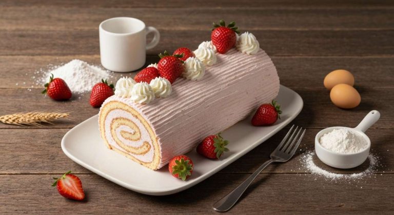 Bûche à la mousse de fraises : recette gourmande de fête