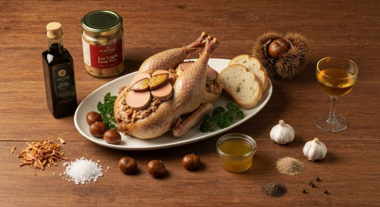 Chapon farci au foie gras : recette festive et savoureuse