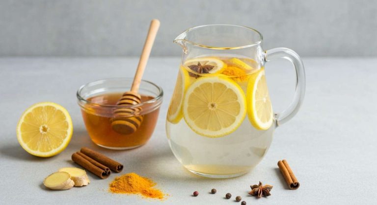Infusion détox fêtes : citron, miel et gingembre