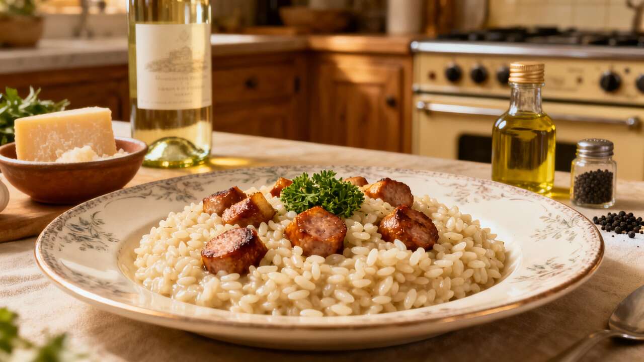 Risotto Simple aux Saucisses : recette Facile et Savoureuse