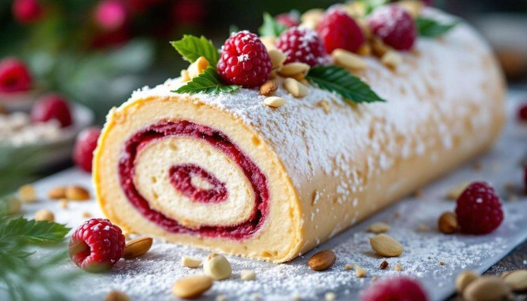 Bûche glacée nougat-framboise : le dessert qui se prépare 3 jours à l'avance (zéro stress le jour J)